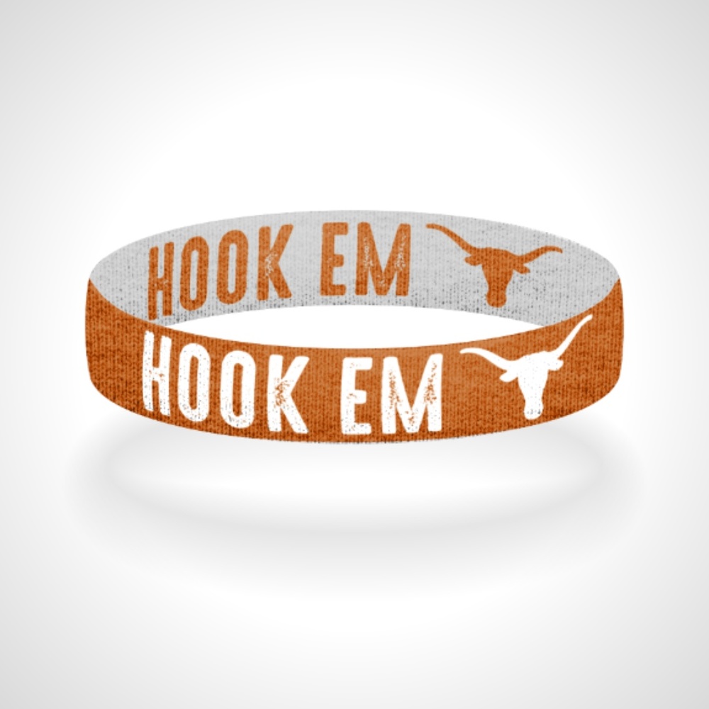 Reversible Texas Hook Em Bracelet Wristband